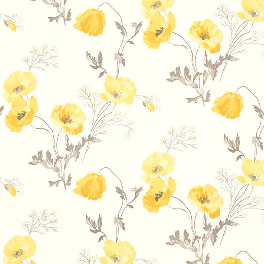 Elegant Floral Print Sheer Semi Transparent Curtain - Set of 2 -DS133A1