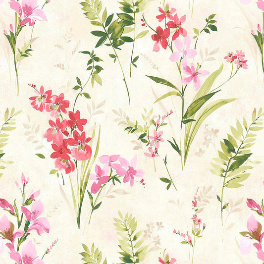 Elegant Floral Print Room Darkening Curtains Set of 2  DS260A