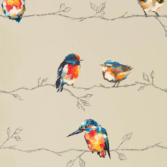 Elegant Floral Print Sheer Semi Transparent Curtain - Set of 2 -DS261B1