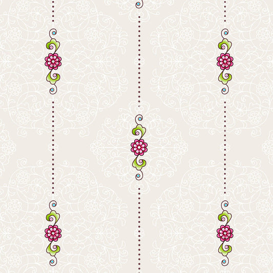 Elegant Ethenic  Print Sheer Semi Transparent Curtain - Set of 2 -DS274A