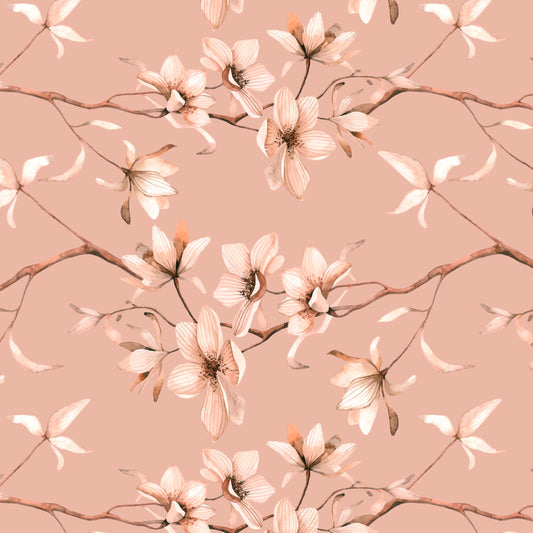 Elegant Floral Print Room Darkening Curtains Set of 2  DS367A