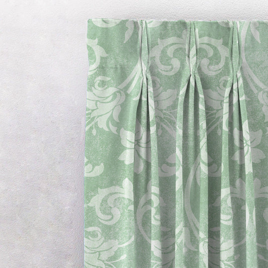 Whispering Grace Indie Pistachio Green Heavy Satin Blackout Curtains Set Of 2 - (DS421C)