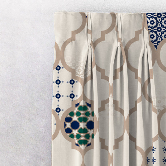 Exotic Starburst Indie Midnight Blue Heavy Satin Blackout Curtains Set Of 2 - (DS452A)