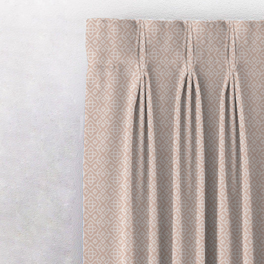 Colorful Knots Indie Rose Beige Heavy Satin Room Darkening Curtains Set Of 2 - (DS491D)