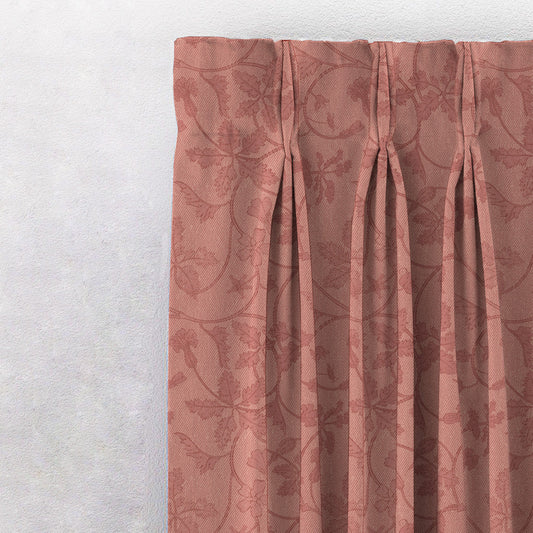 Nouveau Petal Floral Bubblegum Pink Heavy Satin Room Darkening Curtains Set Of 2 - (DS496B)
