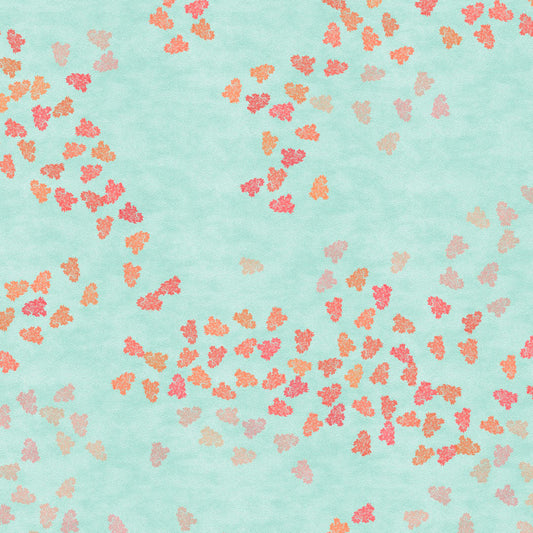 Elegant Floral Print Sheer Semi Transparent Curtain - Set of 2 -DS500C1