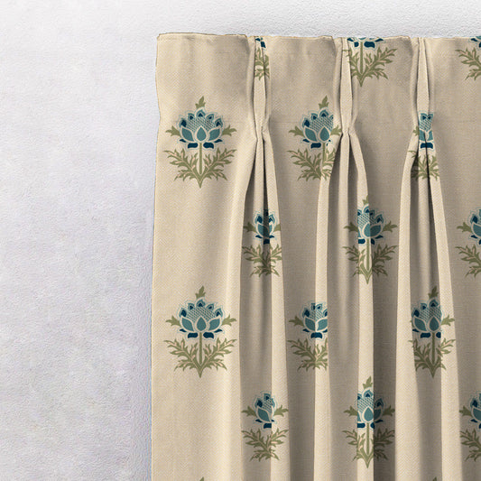 ButtaBliss Indie Teal Heavy Satin Blackout Curtains Set Of 2 - (DS521D)