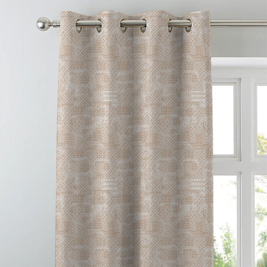 Elegent Geometric Print Matt Finish Room Darkening Curtain Set of 2 MTDS522B