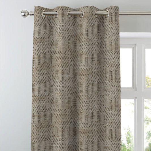 Elegent Geometric Print Matt Finish Room Darkening Curtain Set of 2 MTDS527F