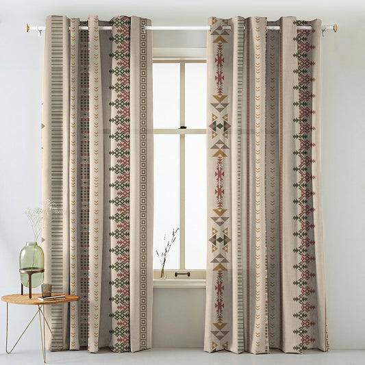 Digital Boho Printed Twill Textured Room Darkening Curtains Set Of 2 - DS529D