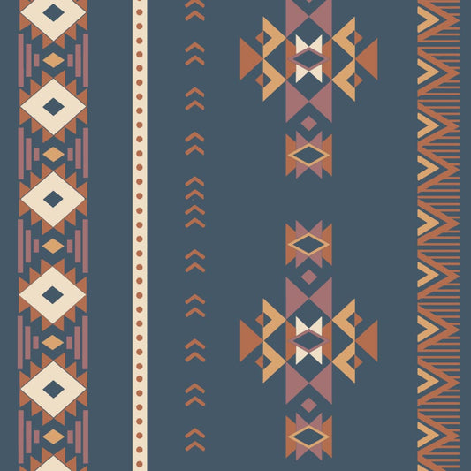 Digital Boho Printed Twill Textured Room Darkening Curtains Set Of 2 - DS529E