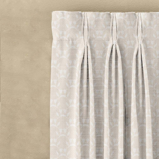 Forest Folklore Floral Matte Blanched Almond Room Darkening Curtain Set of 2 -(DS566A)