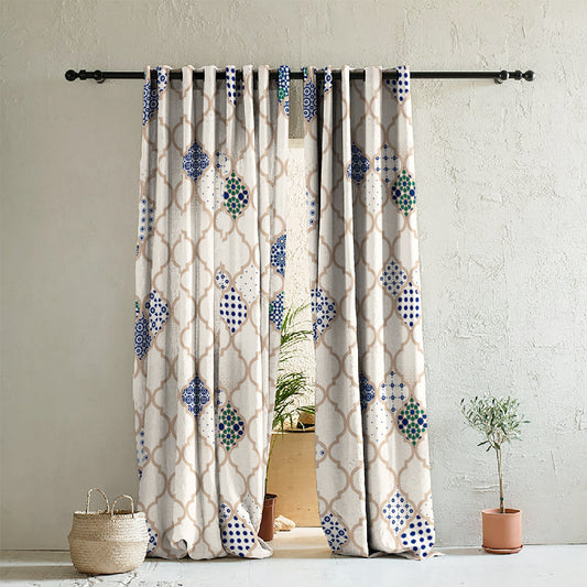 Elegant Ethenic Room Darkening Curtain Set of 2 - DS452A