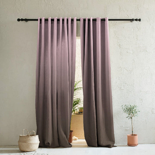 Elegant Ombre Print Room Darkening Curtain Set of 2, FL5