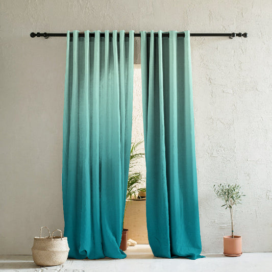 Elegant Ombre Print Room Darkening Curtain - Set of 2 - DSINH7