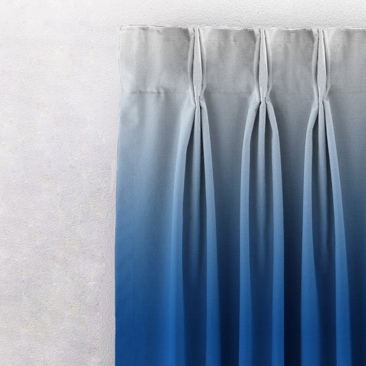 Ombre Powder Blue Heavy Satin Blackout Curtains Set Of 2 - (OMBRE23)