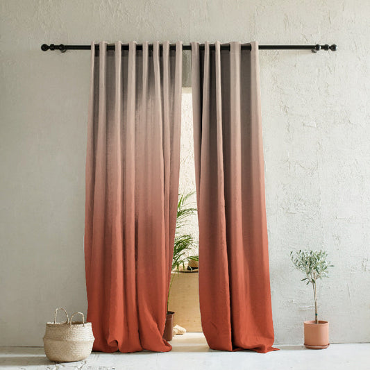 Elegant Ombre Print Room Darkening Curtain - Set of 2 - DSWOVEN6
