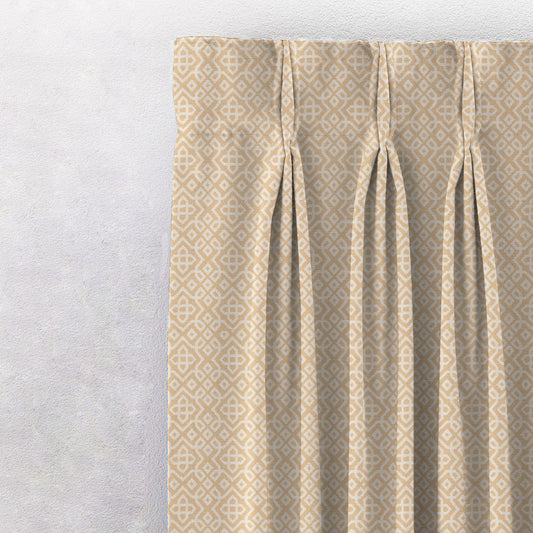 Colorful Knots Indie Oat Beige Heavy Satin Room Darkening Curtains Set Of 2 - (DS491E)