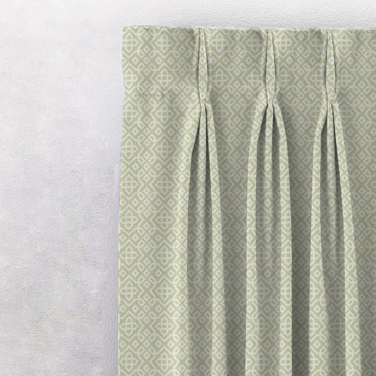 Colorful Knots Indie Pastel Green Heavy Satin Room Darkening Curtains Set Of 2 - (DS491F)