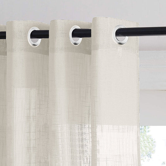 Pastel Posy Floral Linen Sheer Curtain Set Of 1pc DS553