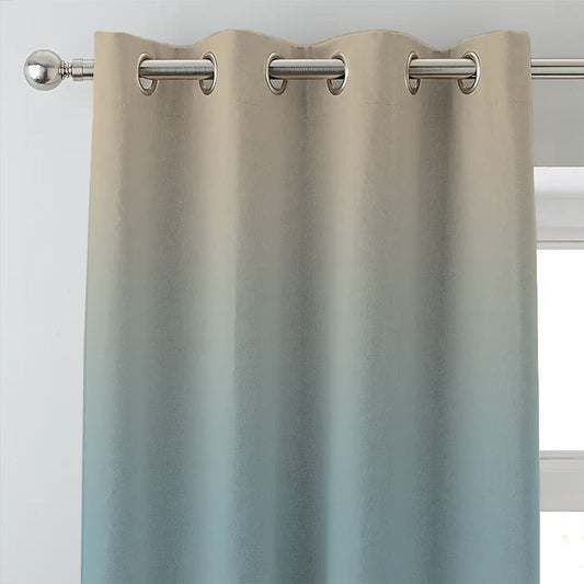 Ombre Beige Heavy Satin Blackout Curtains Set Of 2 - (FRDM1)