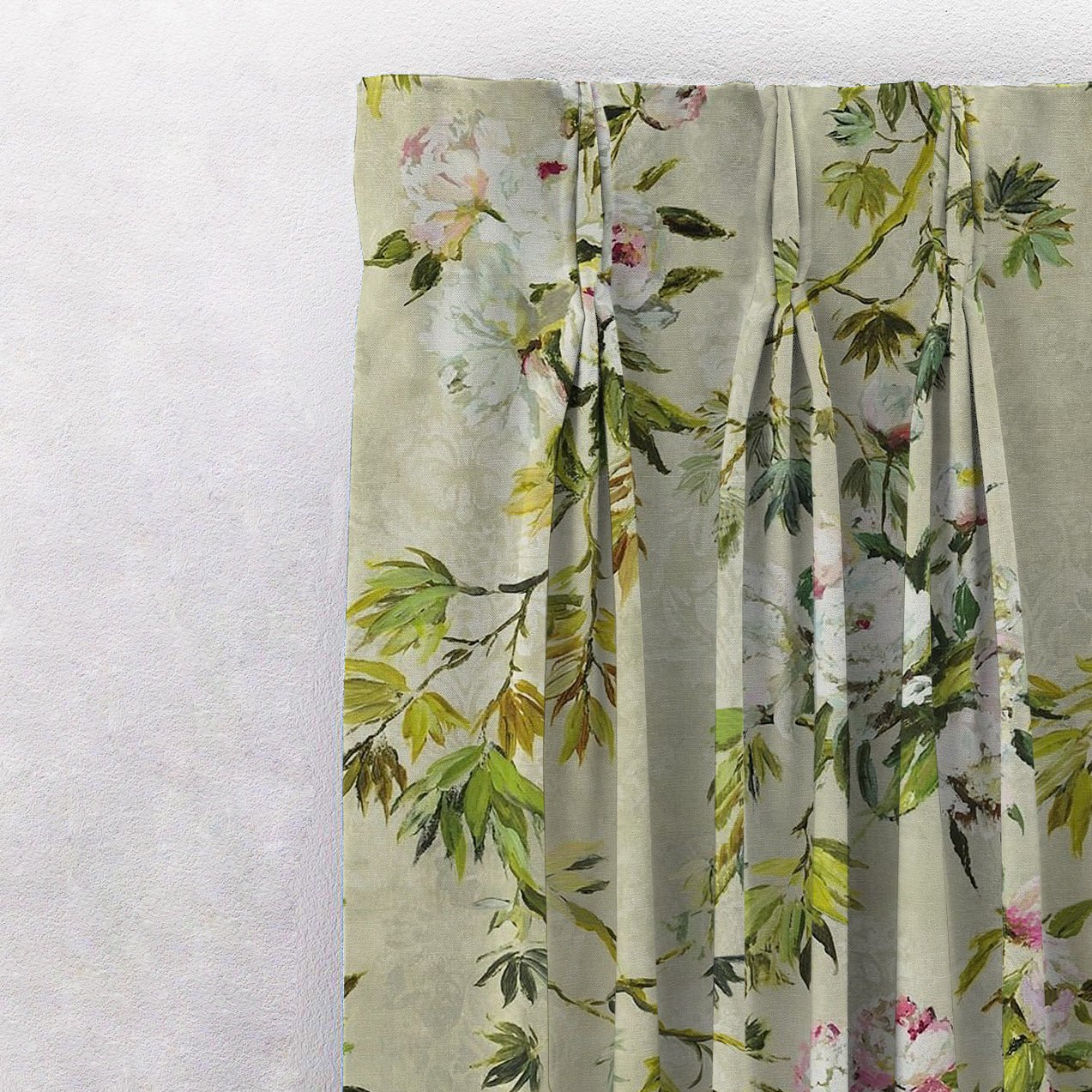 Elegant Floral Print Room Darkening Curtains Set of 2 DS154A - Image 4