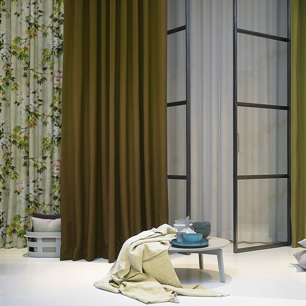 Elegant Floral Print Room Darkening Curtains Set of 2 DS154A - Image 5