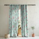 Elegant Floral Print Room Darkening Curtains Set of 2 DS207B