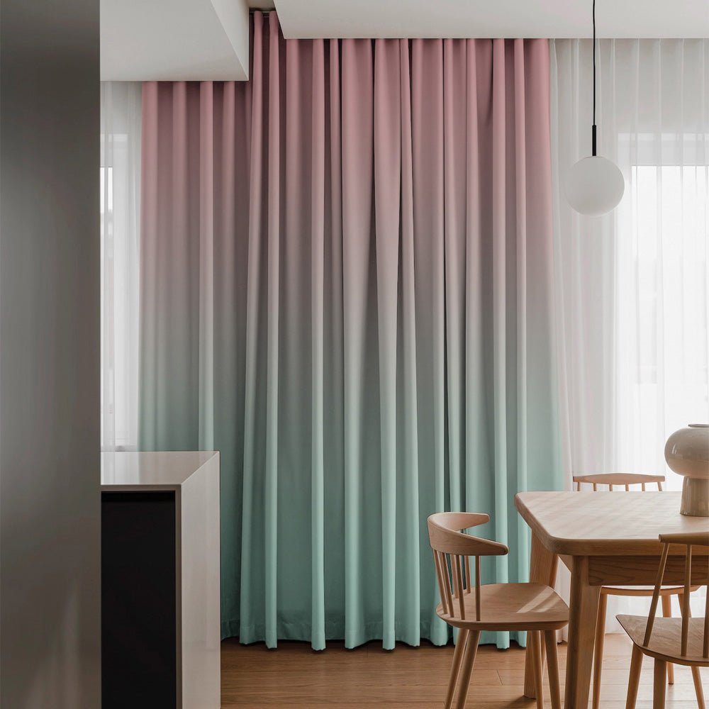 Floral Fresco Floral & Ombre Print Combination Room Darkening Curtains Set Of 4 Door Curtain - (207BOMBRE25) - Image 4