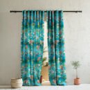 Elegant Floral Print Room Darkening Curtains Set of 2 DS225A