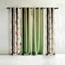 Floral & Ombre Print Combination Room Darkening Curtains Set Of 4 Door Curtain - (260AOFC16)