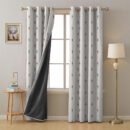 Ethnic Essence Floral Tan Beige Heavy Satin Blackout Curtains Set Of 2 - (DS274A)