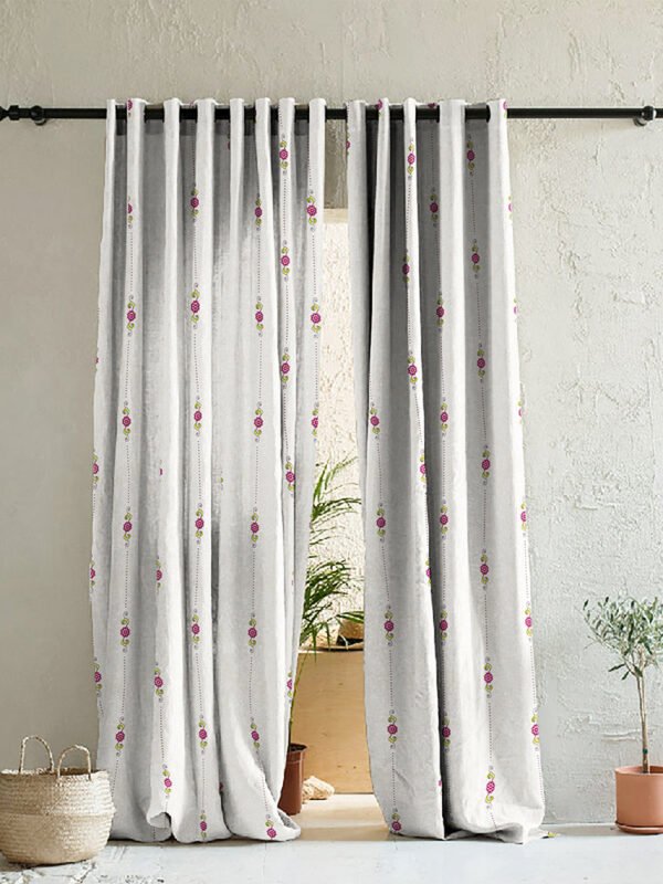 Elegant Ethenic Print Room Darkening Curtain - Set of 2 - DS274A