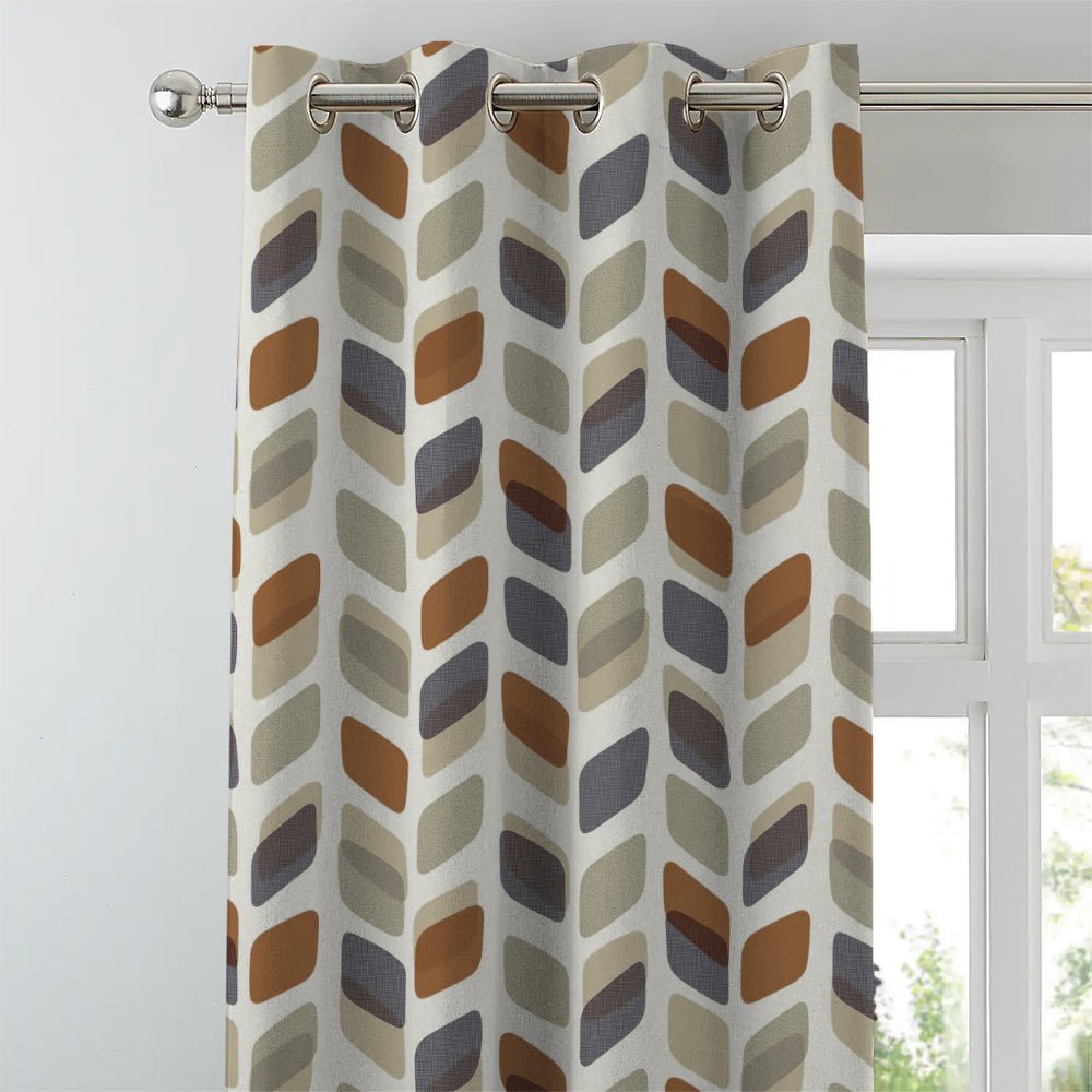 Elegant Geometric Print Room Darkening Curtain - Set of 2 - DS395D - Image 3