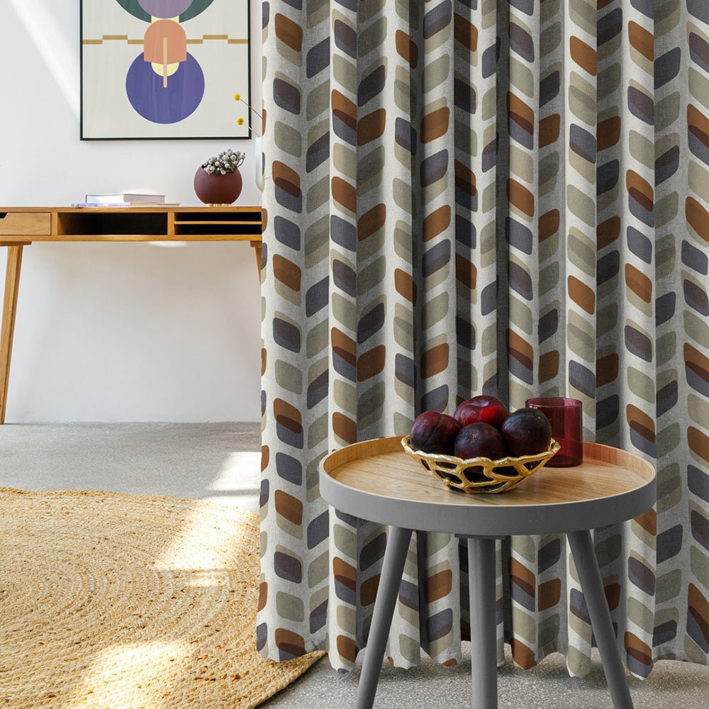 Elegant Geometric Print Room Darkening Curtain - Set of 2 - DS395D - Image 6