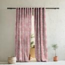 Starry Dreams Kids Peach Pink Heavy Satin Room Darkening Curtains Set Of 2 - (DS463C)