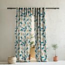Elegant Floral Print Room Darkening Curtains- Set of 2 -Ds 467A