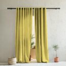 Colorful Knots Indie Yellow Heavy Satin Room Darkening Curtains Set Of 2 - (DS491A)