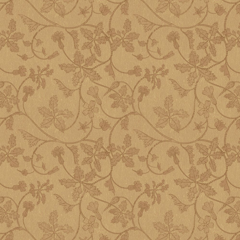 Nouveau Petal Floral Pecan yellow Heavy Satin Room Darkening Curtains Set Of 2 - (DS496A) - Image 6