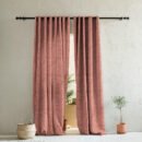 Nouveau Petal Floral Bubblegum Pink Heavy Satin Room Darkening Curtains Set Of 2 - (DS496B)