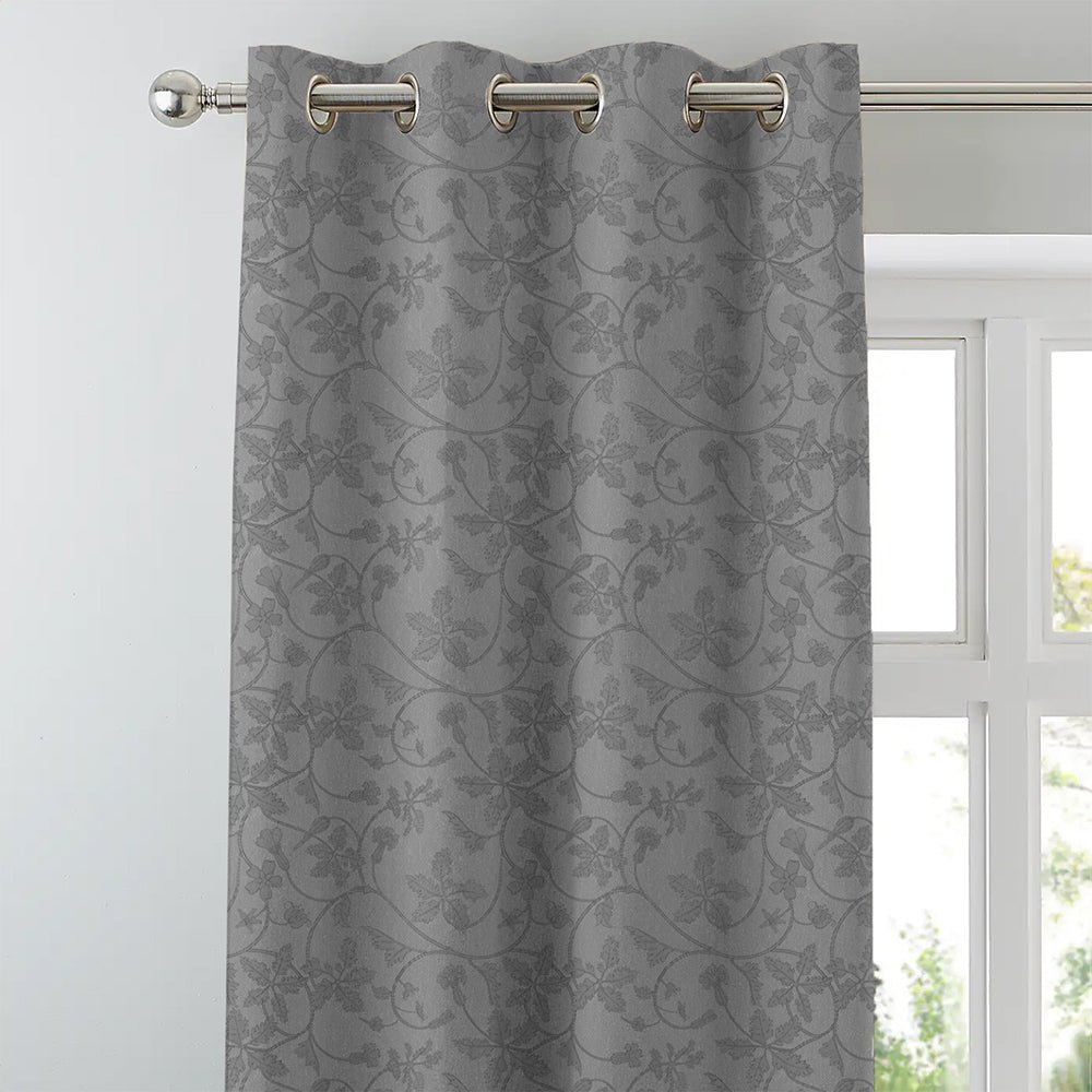 Elegant Floral Print Room Darkening Curtains- Set of 2 - DS496F - Image 3