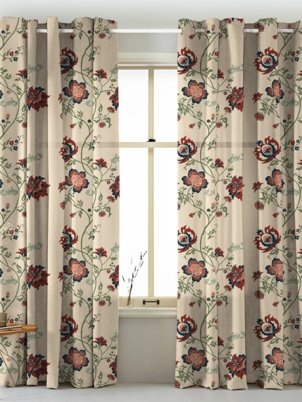 Elegent Indie Print Matt Finish Room Darkening Curtain Set of 2 MTDS516A