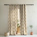 ButtaBliss Indie Saffron Yellow Heavy Satin Room Darkening Curtains Set Of 2 - (DS521C)