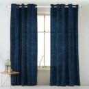Elegent Geometric Print Matt Finish Room Darkening Curtain Set of 2 MTDS522A