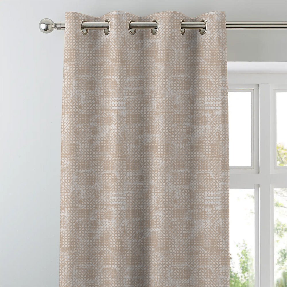 Elegent Geometric Print Matt Finish Room Darkening Curtain Set of 2 MTDS522B - Image 2