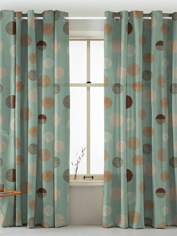 Digital Boho Printed Twill Textured Room Darkening Curtains Set Of 2 - DS530B