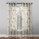 Elegant Floral Print Sheer Semi Transparent Curtain - Set of 2 -DS260A1