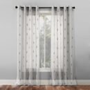 Elegant Ethenic Print Sheer Semi Transparent Curtain - Set of 2 -DS274A