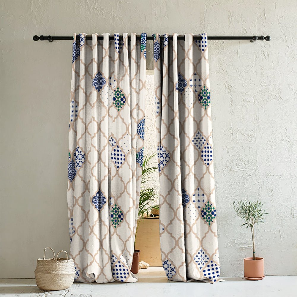 Elegant Ethenic Room Darkening Curtain Set of 2 - DS452A