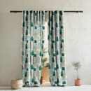 Elegant Floral Print Room Darkening Curtains- Set of 2 -DS 468A